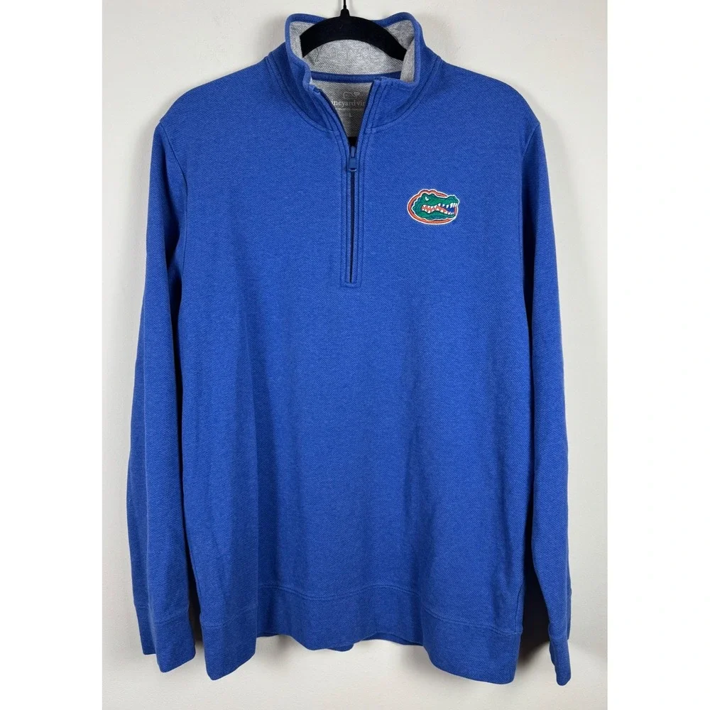 Vineyard Vines Florida‎ Gators Royal Blue 1/4 Zip Pullover Mens Large